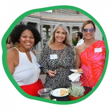 Trio of women at City Beautiful Circle event at Civic Center Park